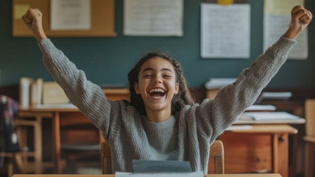 a happy student