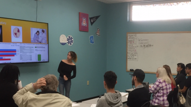 Student delivers a presentation for the SHU Phase
