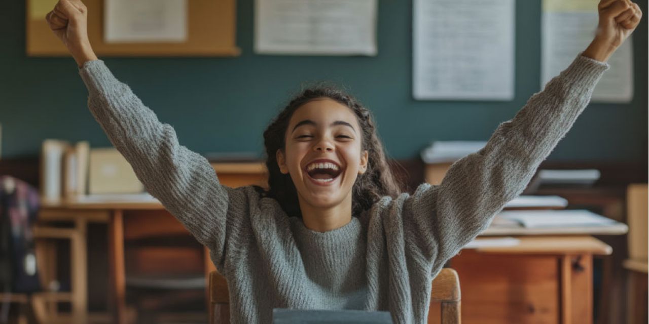 a happy student