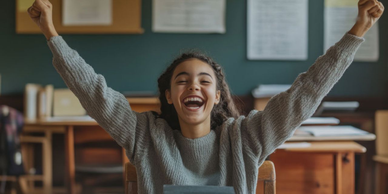 a happy student