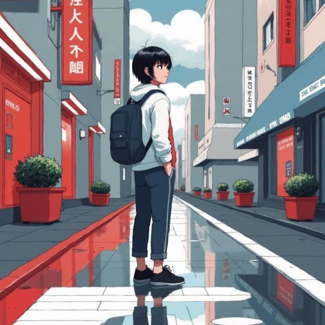 Student in road exploring careers