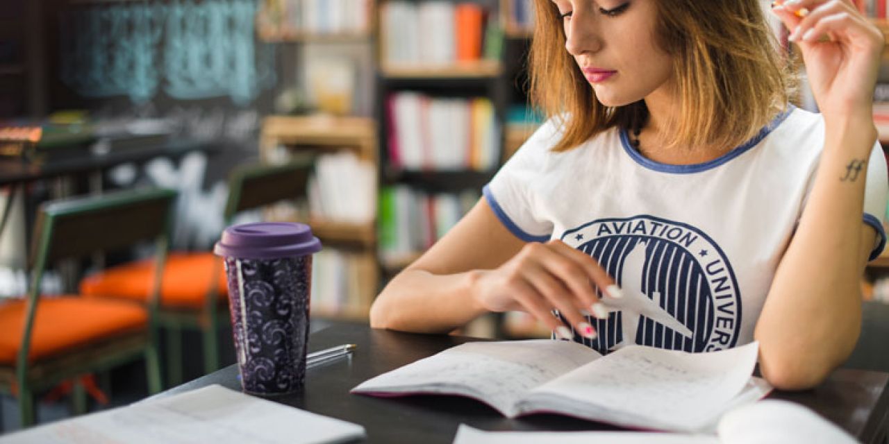a girl doing her studies