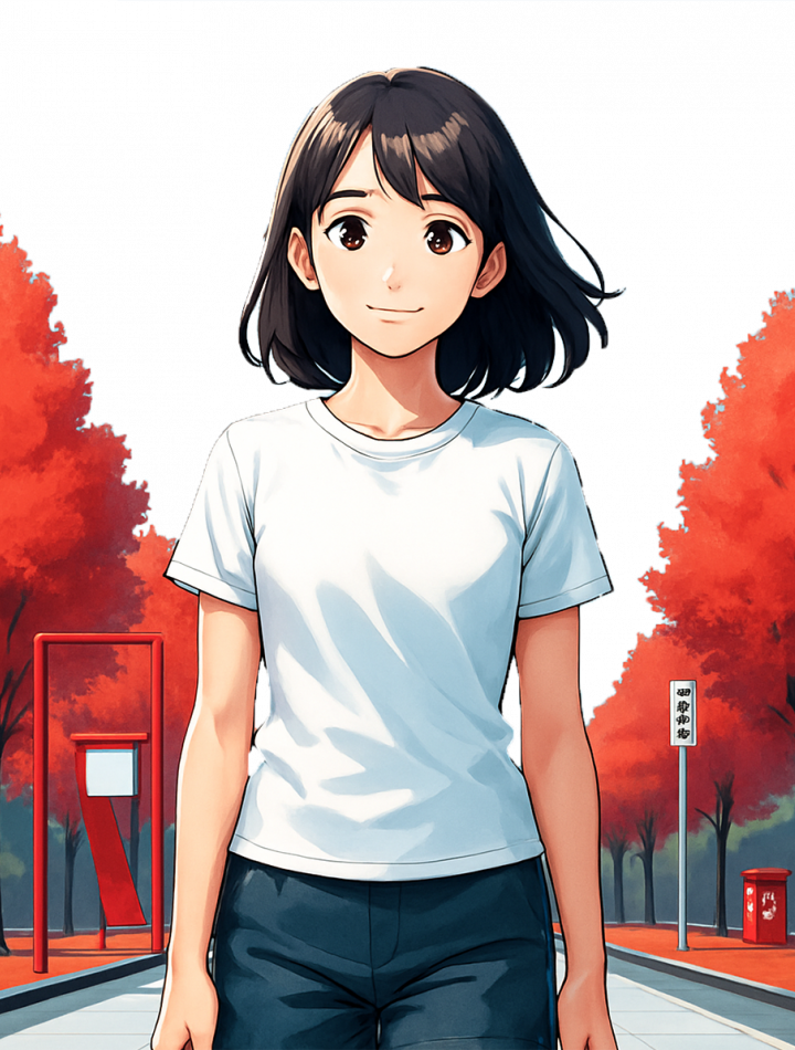 Student girl outdoors