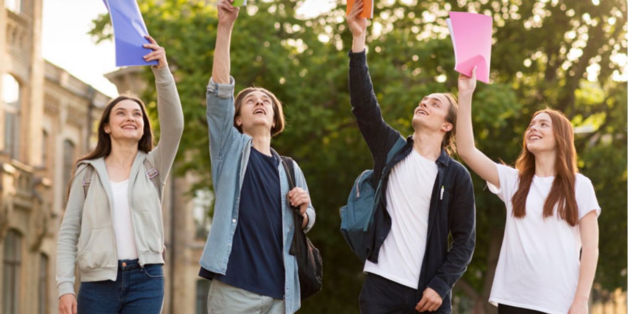 students enjoying their independence